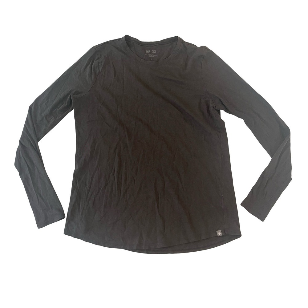 FIGS‎ Women's Size S Gray Super Soft Long Sleeve T-Shirt Modal Pima Cotton Round